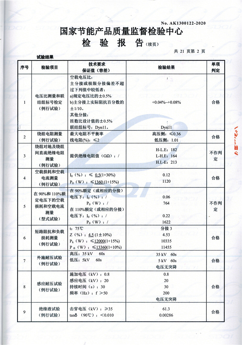 高低压试验报告-S11-1250全南全南全南油浸式变压器-2.jpg